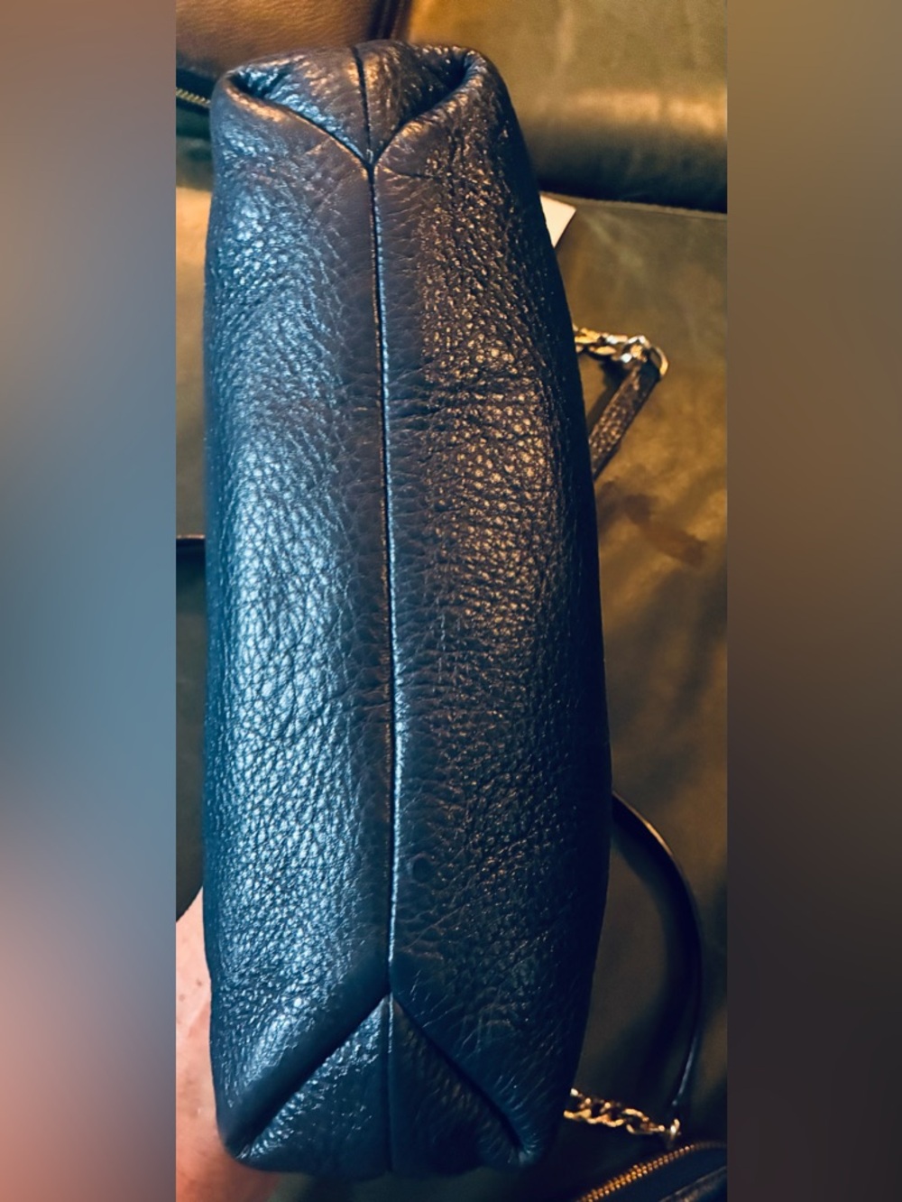 Michael Kors Dark Navy Soft Pebbled Leather Crossbody Set with Gold hardware - Picture 9 of 14